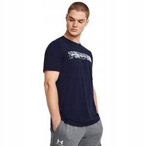 Under Armour Men's Camo Panel Logo Graphic T-Shirt Navy Blue Size L